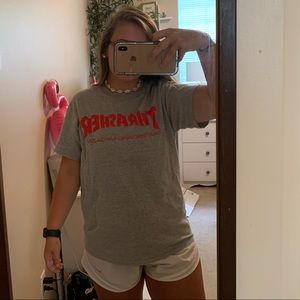 grey and red thrasher shirt